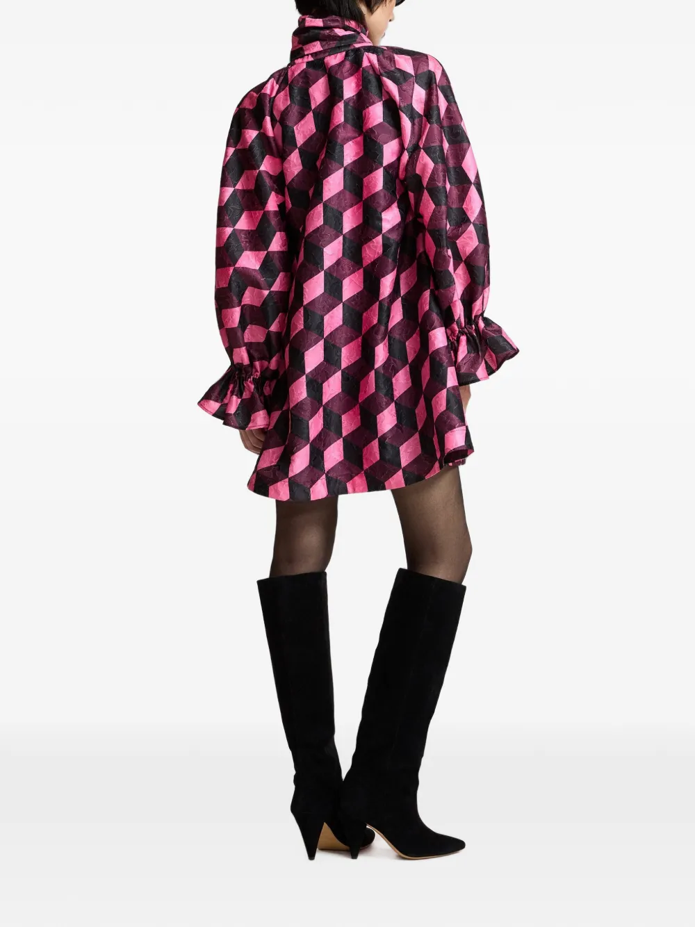 Essentiel Antwerp Kioanna mini-jurk met geometrisch patroon en strik Rood