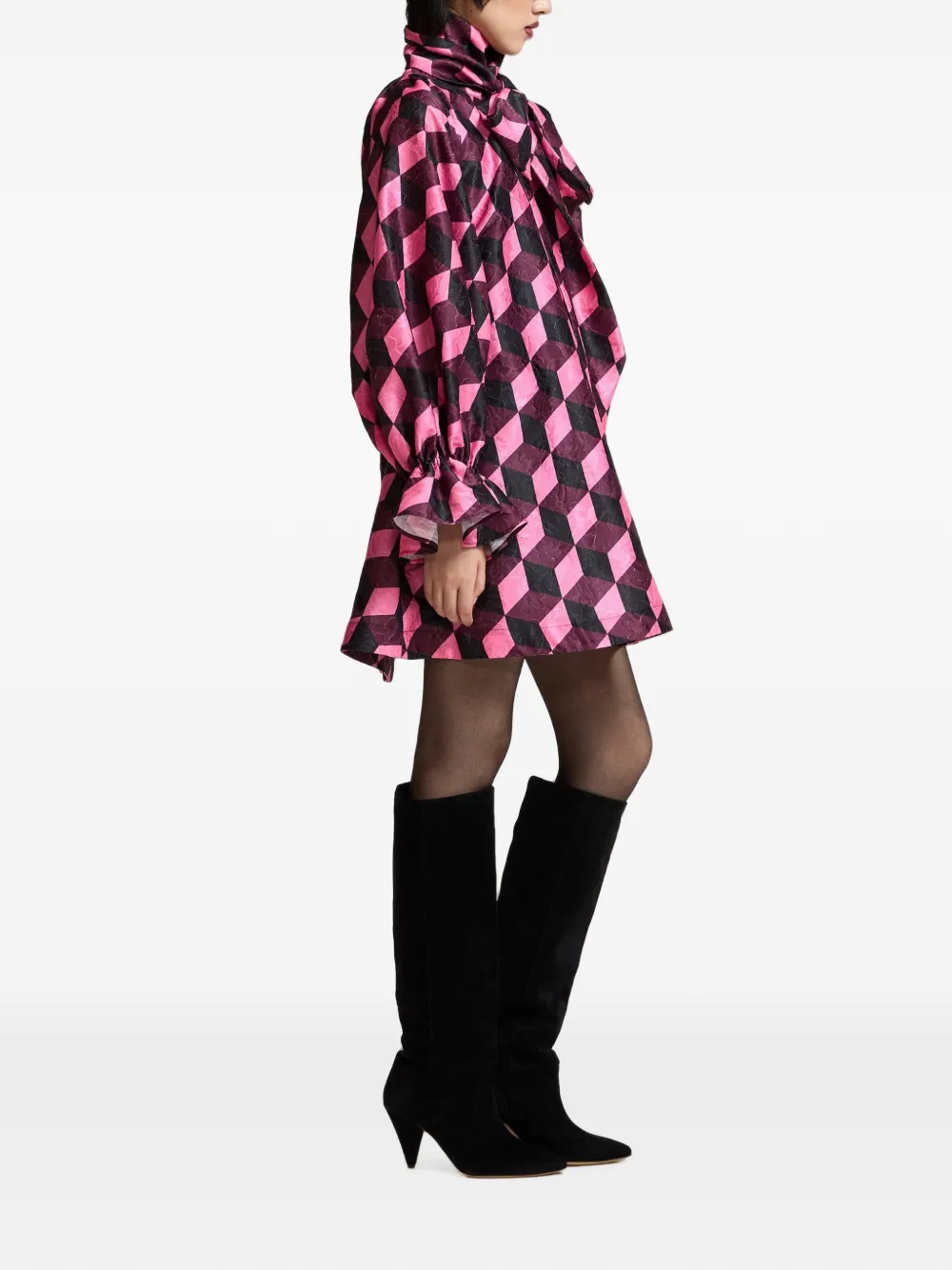 Essentiel Antwerp Kioanna mini-jurk met geometrisch patroon en strik Rood