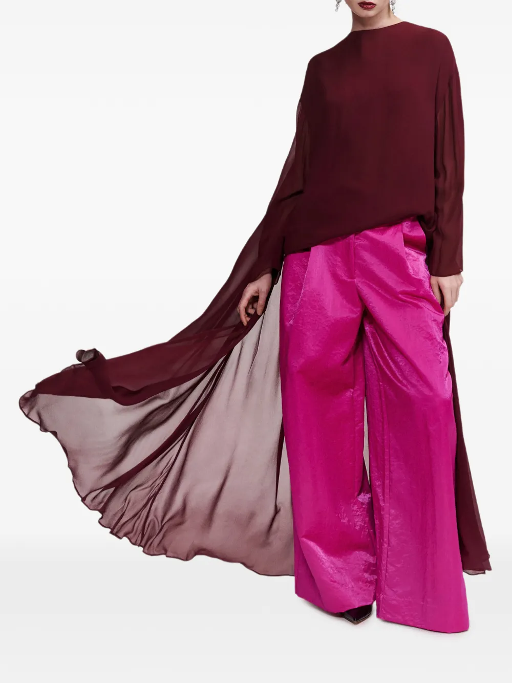 Essentiel Antwerp Kiyoki cape-overlay blouse Rood