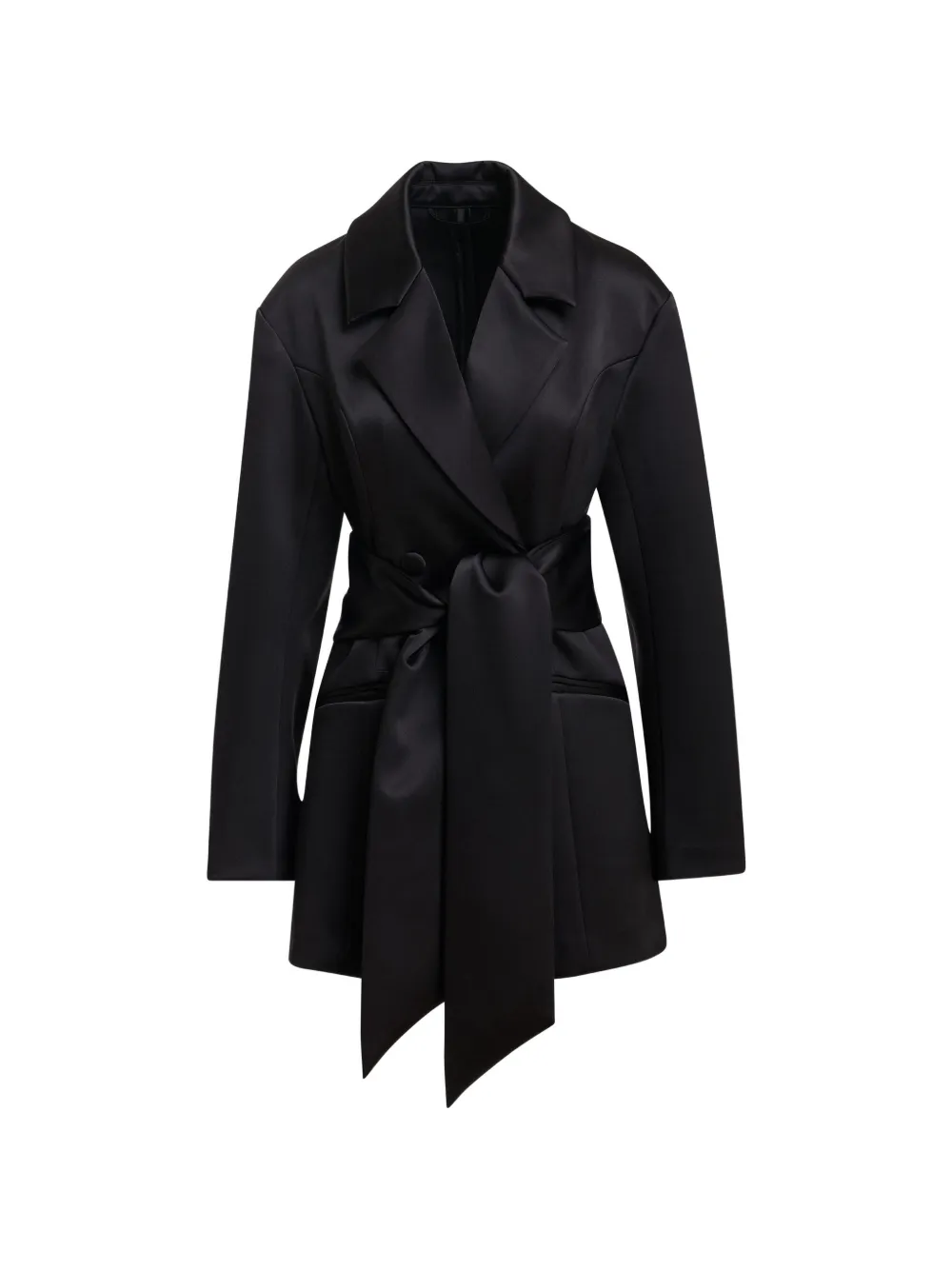 Essentiel Antwerp Kassidy double-breasted satin-effect A-line mini dress - Nero