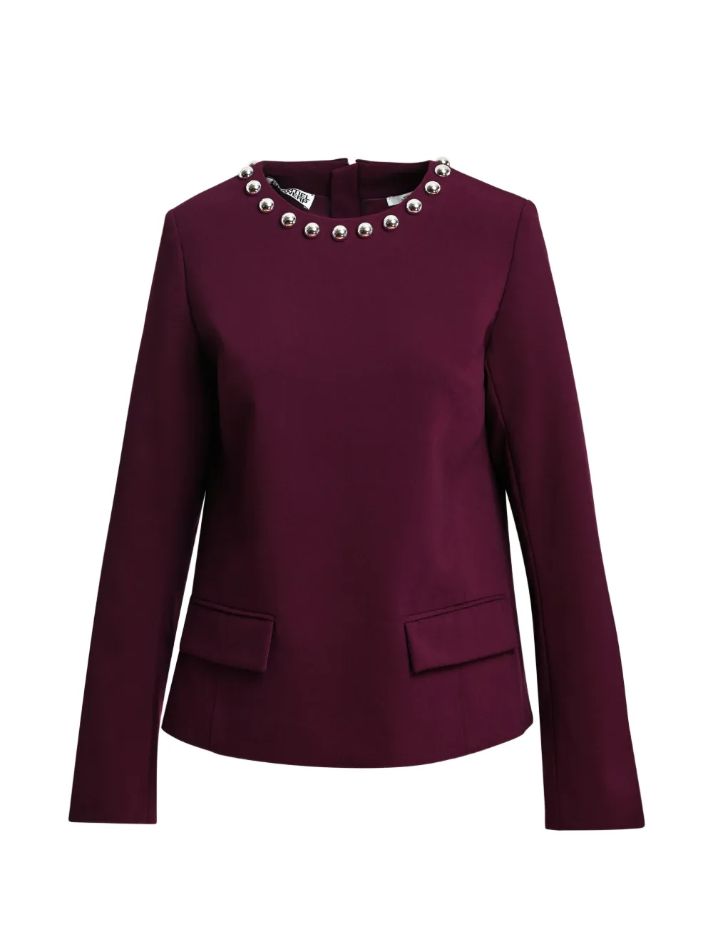 Essentiel Antwerp Kost pearl-stud round-neck blouse Rood