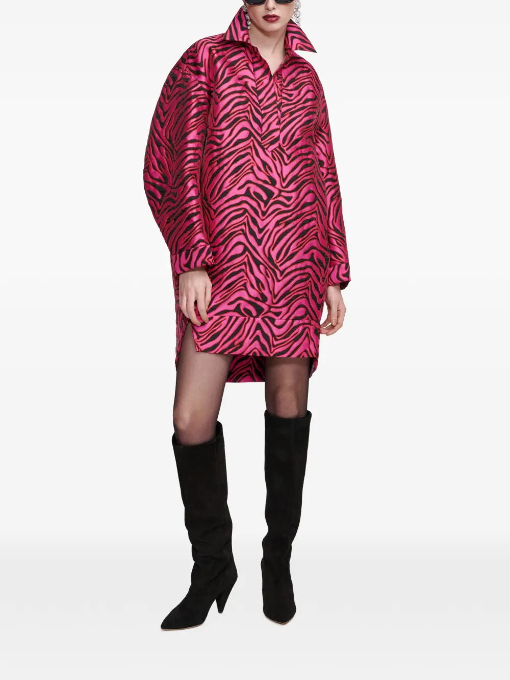 Essentiel Antwerp Keziah mini-jurk met zebraprint Roze
