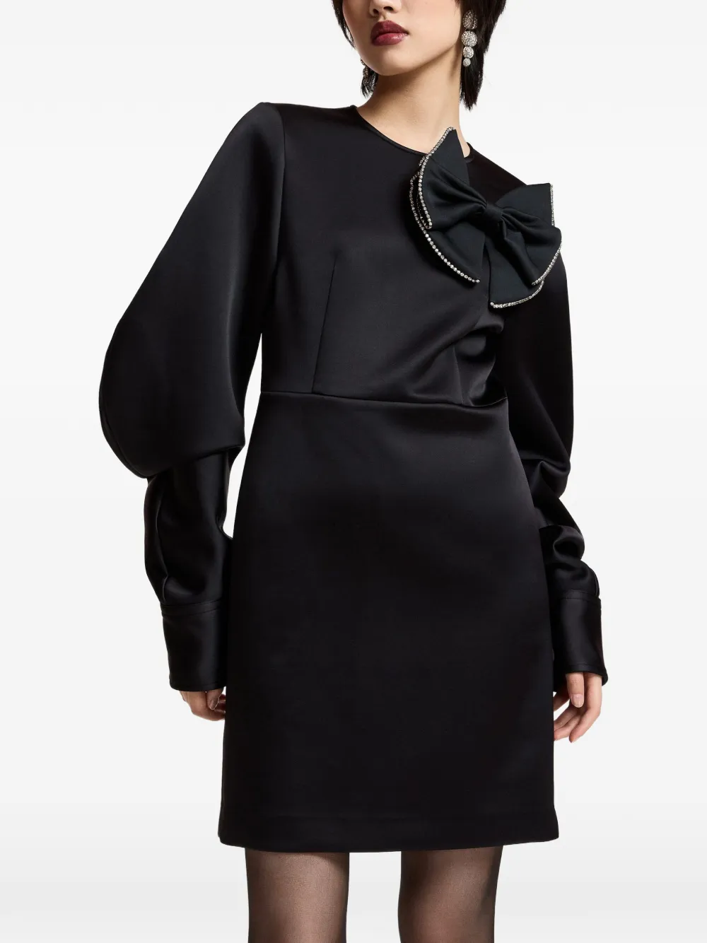Essentiel Antwerp Kori mini-jurk met bananenmouwen Zwart