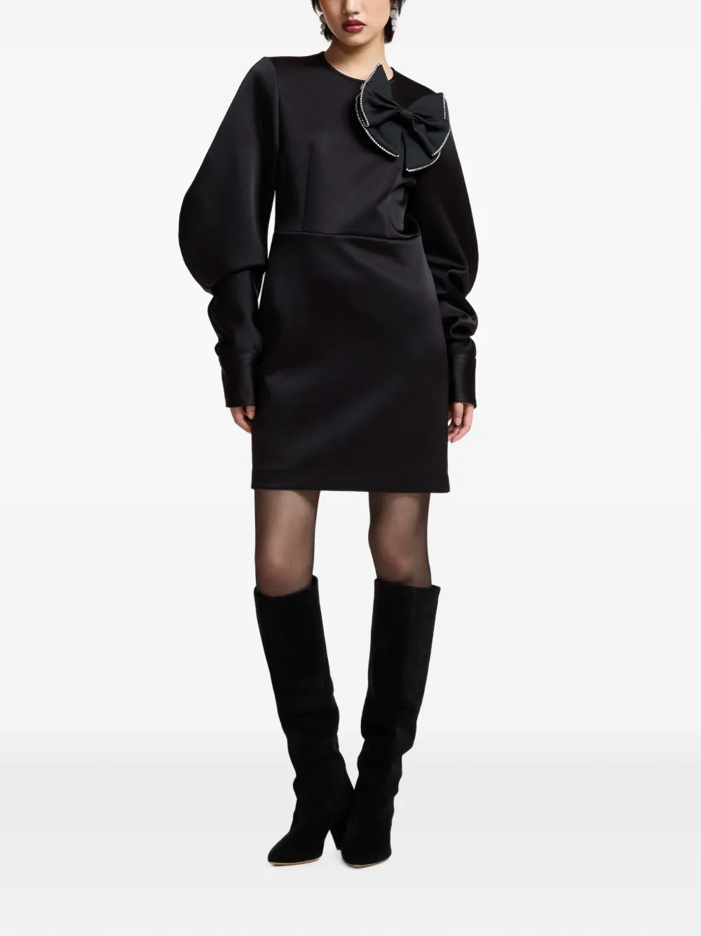 Essentiel Antwerp Kori mini-jurk met bananenmouwen Zwart