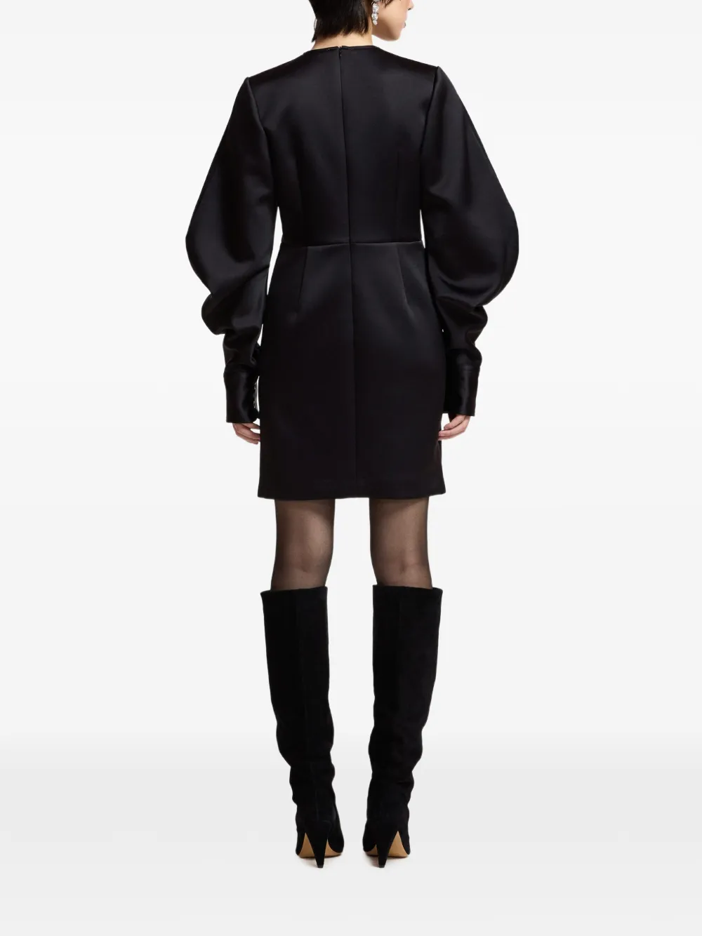 Essentiel Antwerp Kori mini-jurk met bananenmouwen Zwart