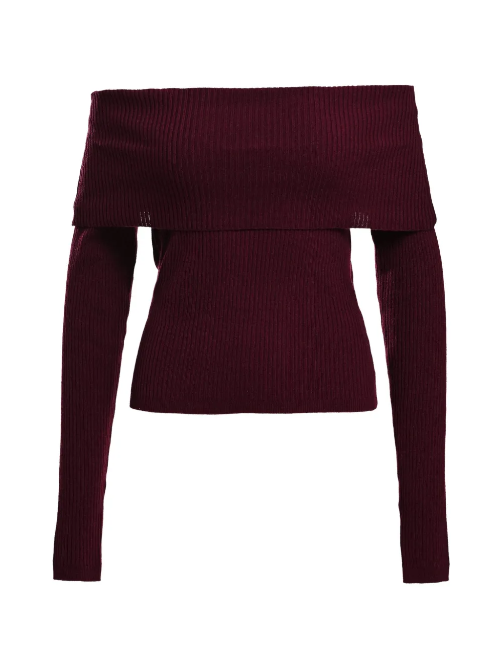 Essentiel Antwerp Killy off-shoulder ribbed-knit sweater Rood