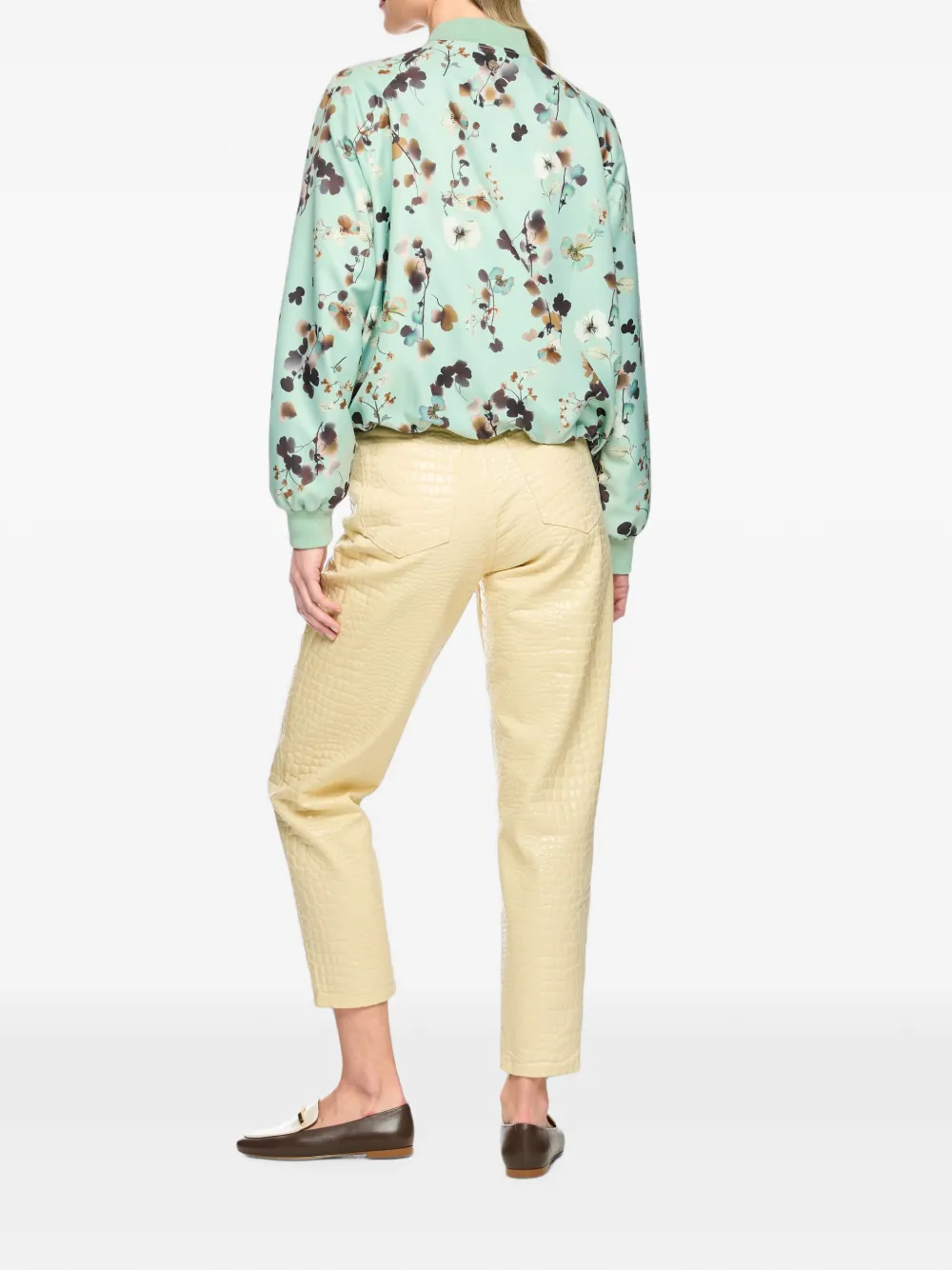 MARCCAIN Bomberjack met bloemenprint Groen