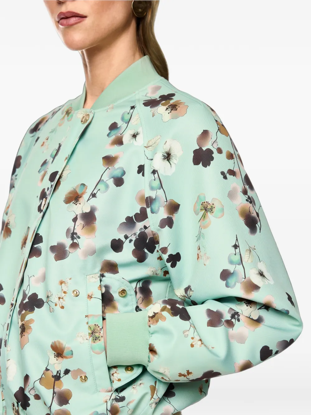 MARCCAIN Bomberjack met bloemenprint Groen