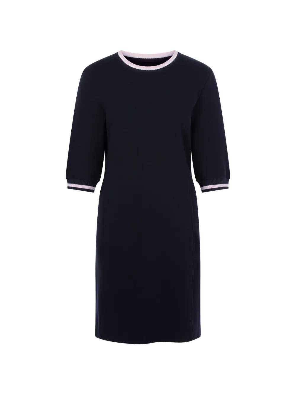 MARCCAIN stripe-trim elbow-sleeve mini dress - Blue