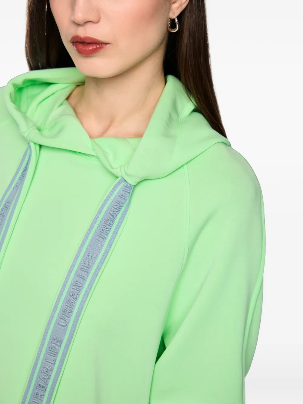MARCCAIN Hoodie met raglan mouwen en logoband Groen