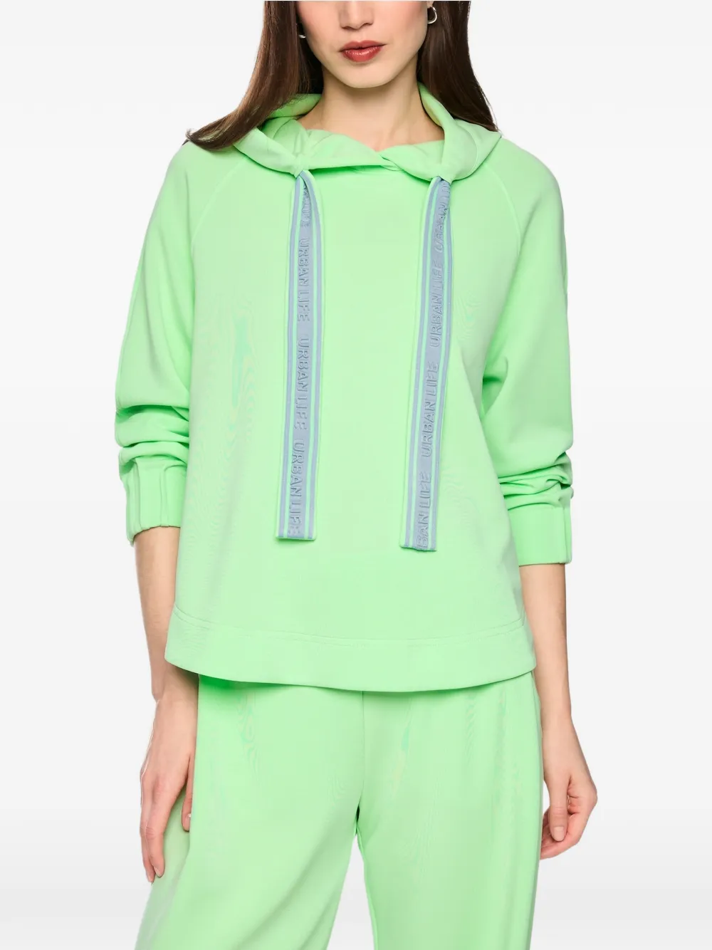 MARCCAIN Hoodie met raglan mouwen en logoband Groen
