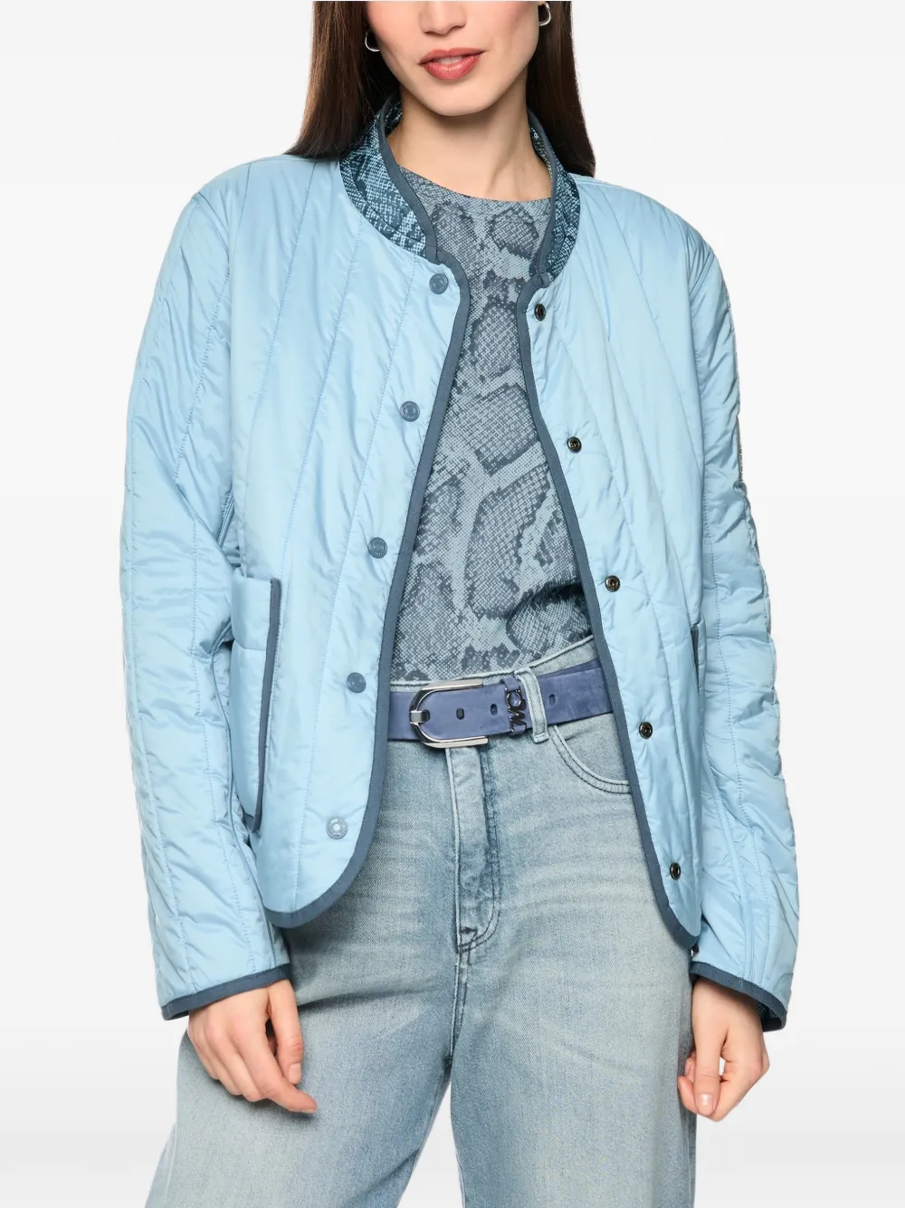MARCCAIN Omkeerbaar gewatteerd jack met slangen-print Blauw