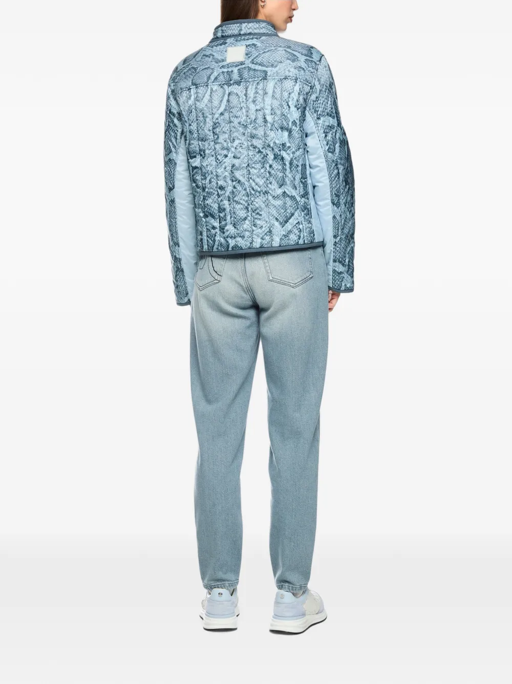 MARCCAIN Omkeerbaar gewatteerd jack met slangen-print Blauw
