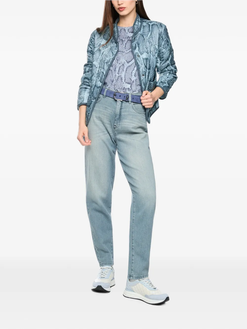 MARCCAIN Omkeerbaar gewatteerd jack met slangen-print Blauw