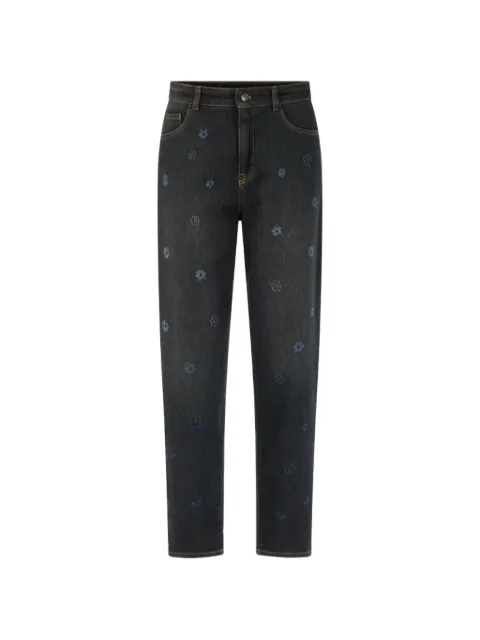MARCCAIN floral-embroidered jeans