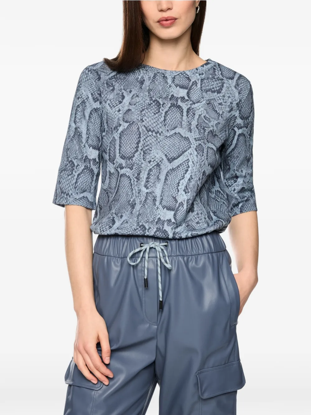 MARCCAIN snakeskin-print T-shirt Blauw