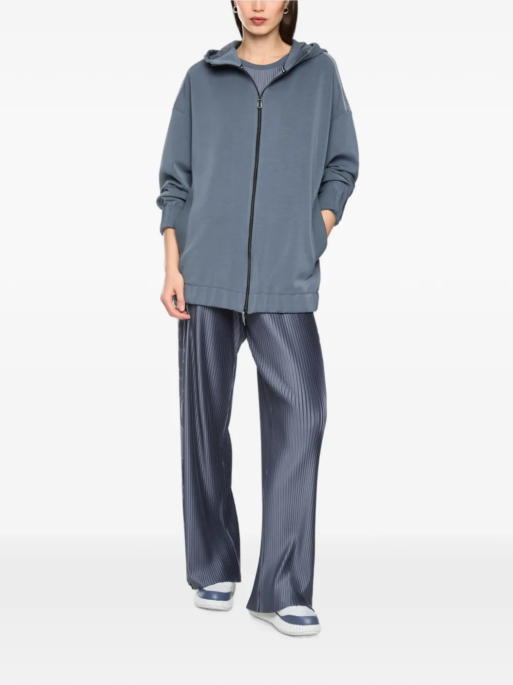 MARCCAIN Hoodie met logoband Blauw