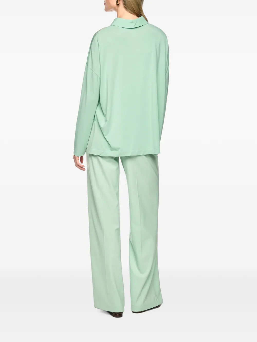 MARCCAIN floral-print silk-blend blouse Groen