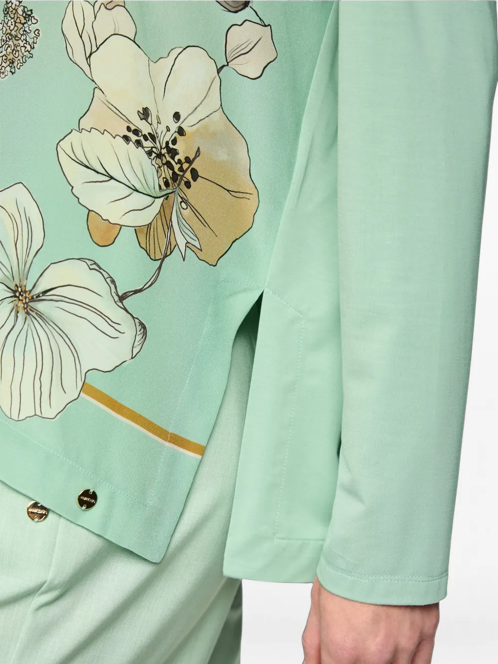 MARCCAIN floral-print silk-blend blouse Groen