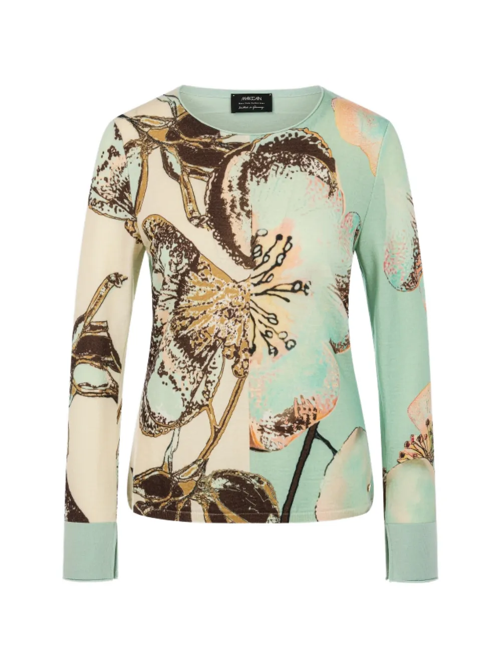MARCCAIN floral-print virgin wool sweater - Green