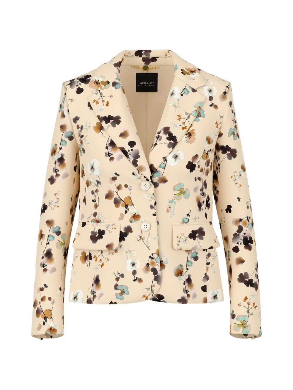 MARCCAIN floral-print notched-lapel blazer