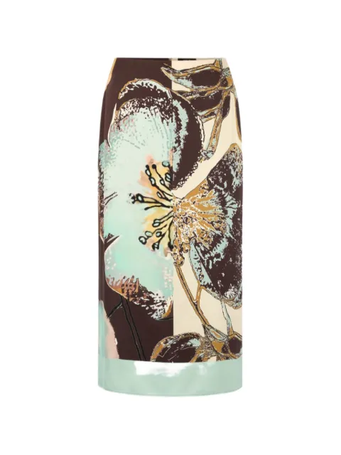 MARCCAIN floral-print midi skirt