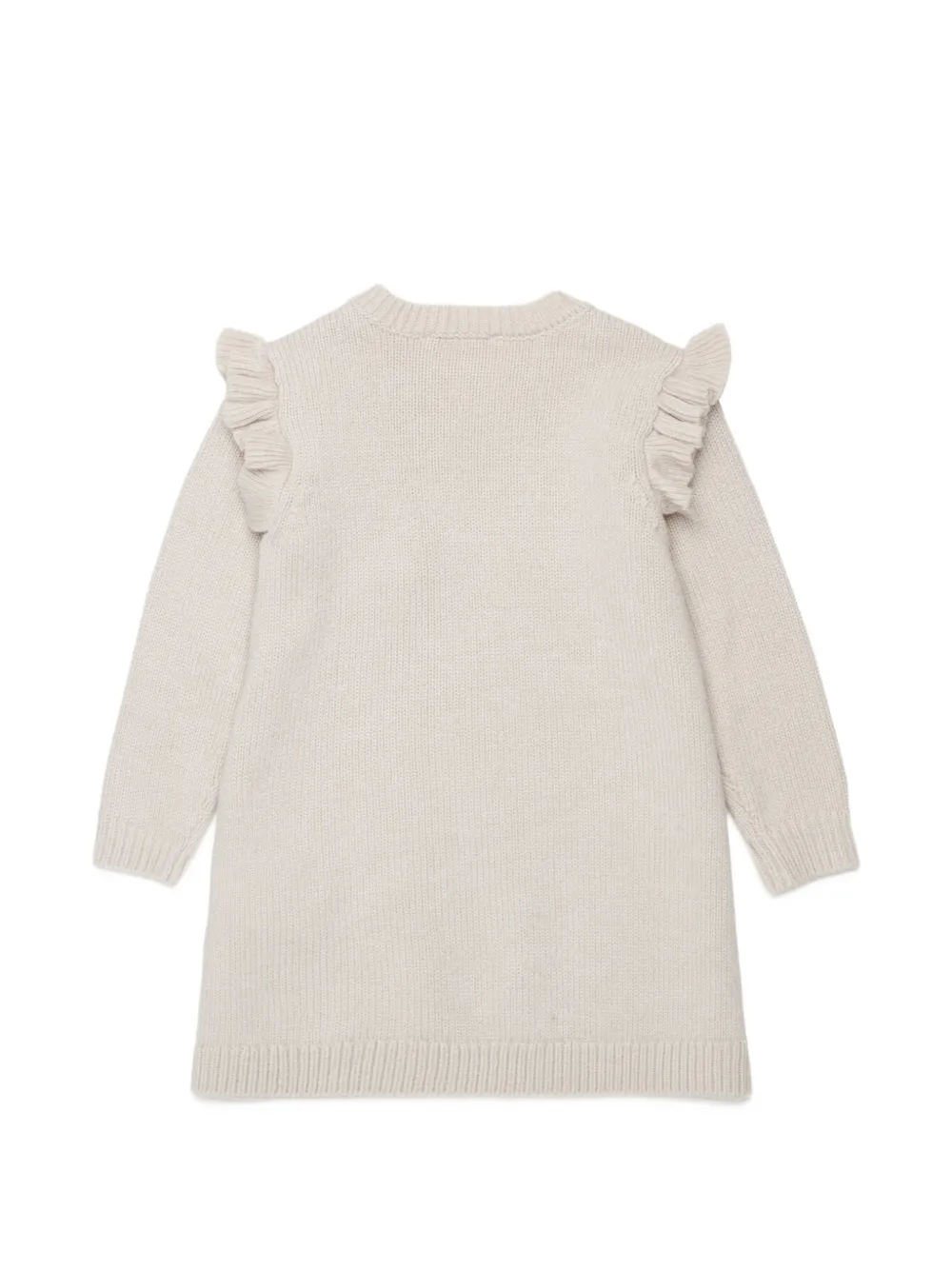 Diesel Kids ruffled logo-embroidered dress Beige