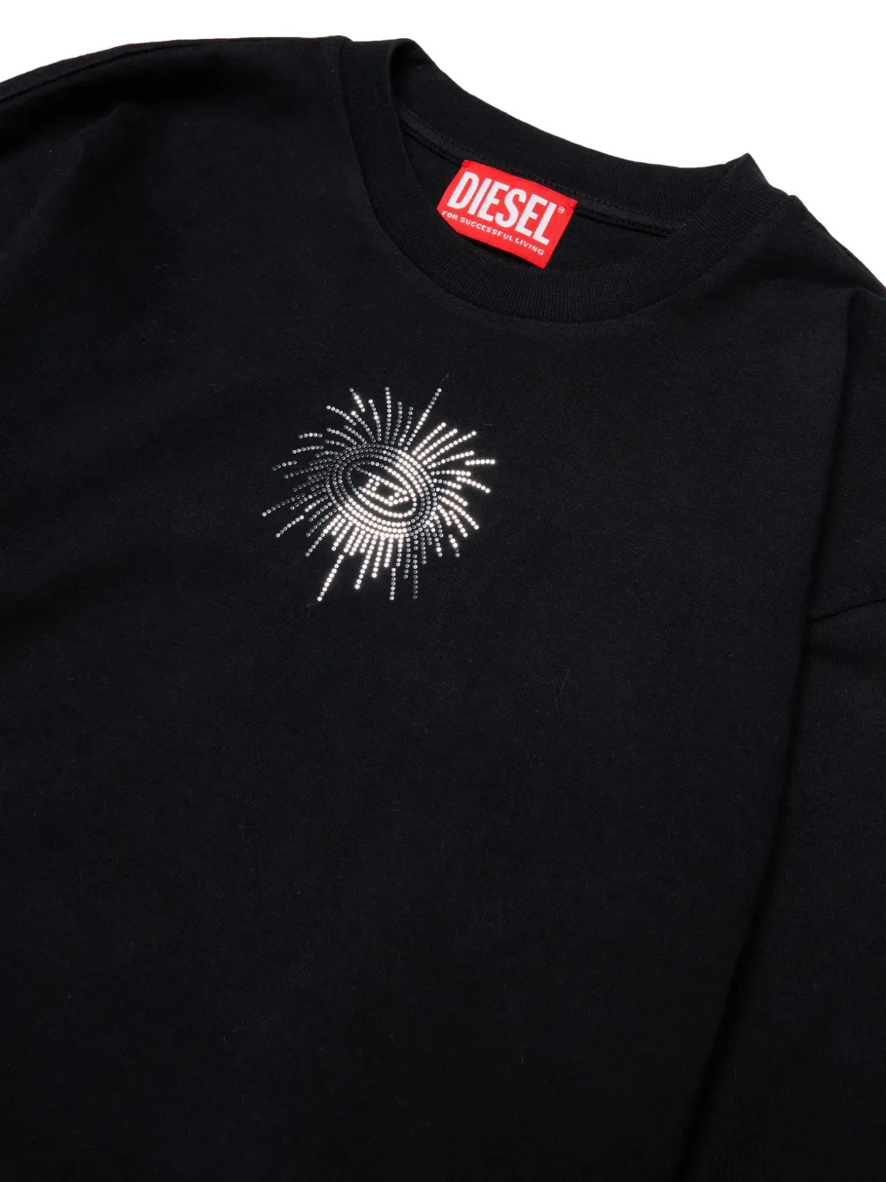 Diesel Kids logo-print T-shirt Zwart