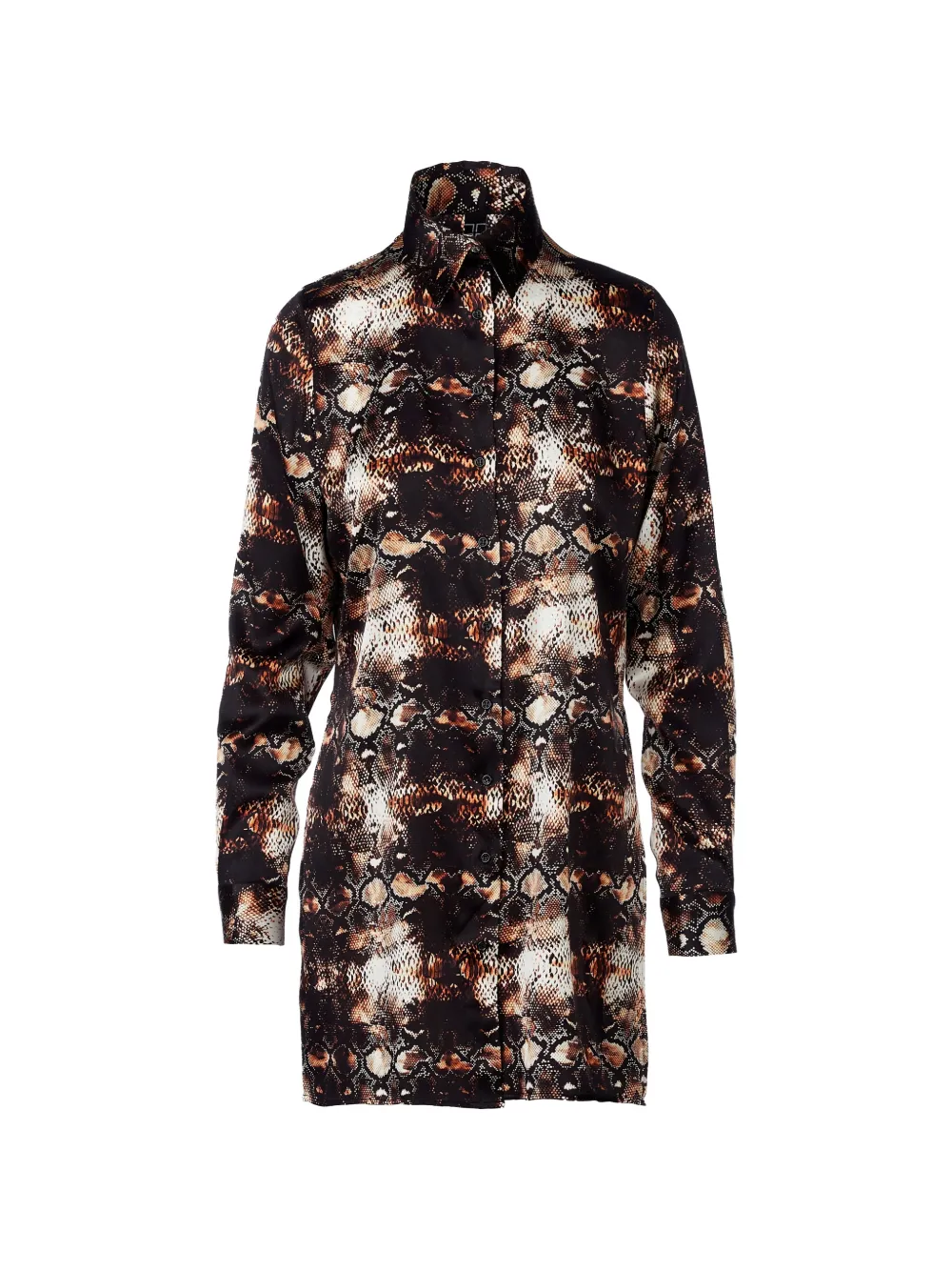 Tessitura snake-print mini shirt dress