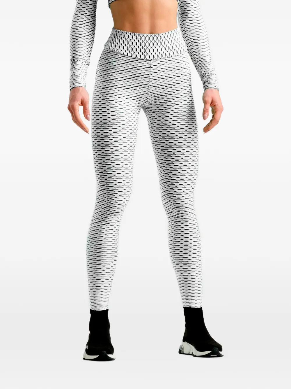 Tessitura Performance legging met 3D-textuur Wit