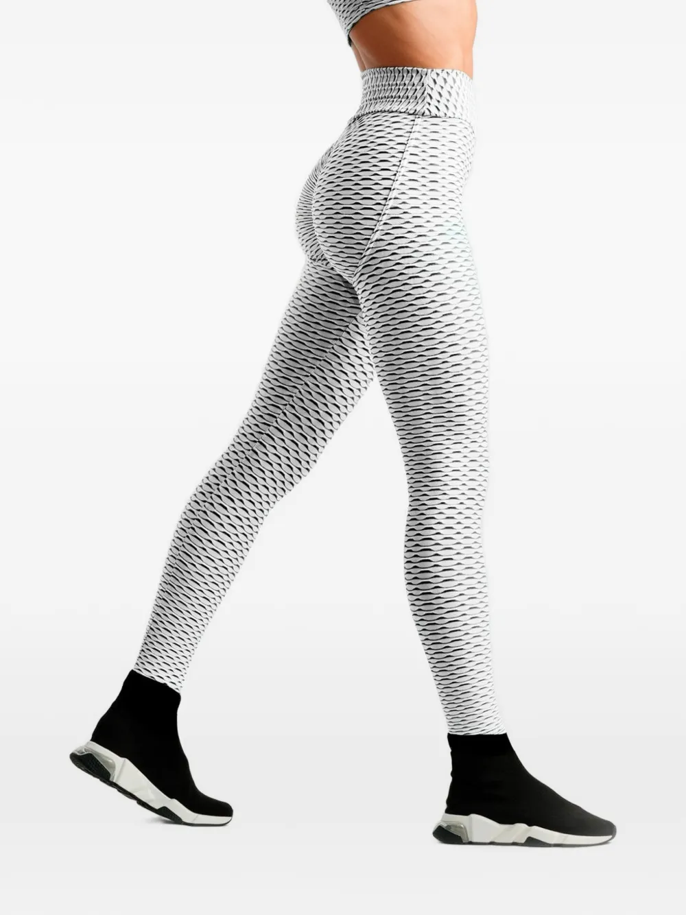 Tessitura Performance legging met 3D-textuur Wit