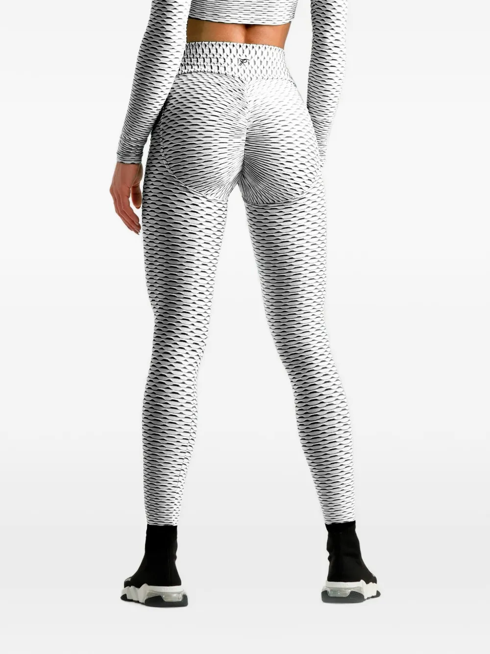 Tessitura Performance legging met 3D-textuur Wit