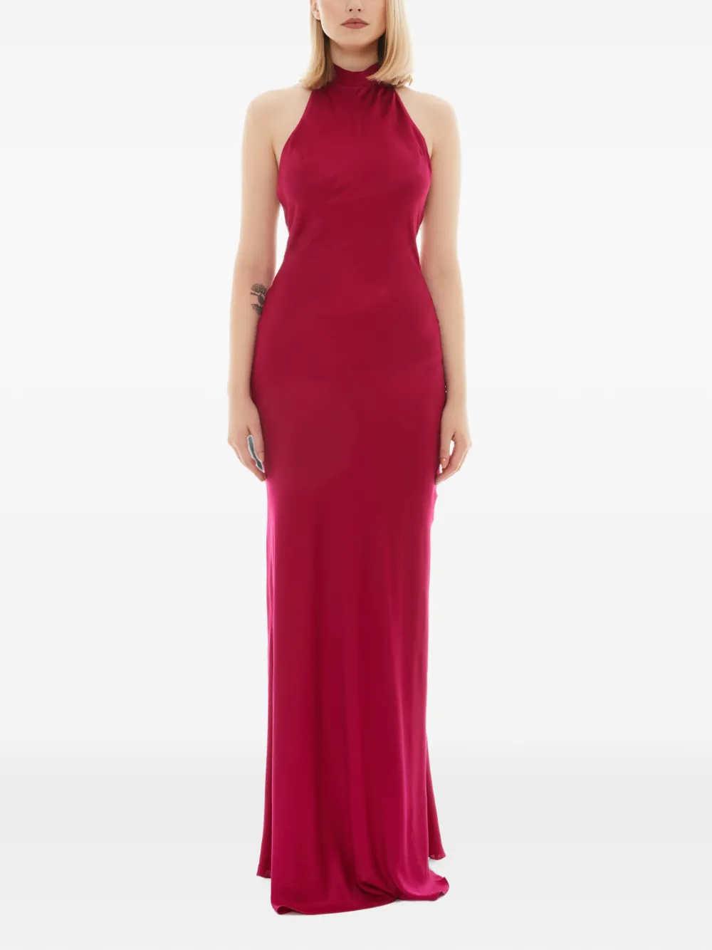 Tessitura Body Couture halterneck back-tie MAXI dress