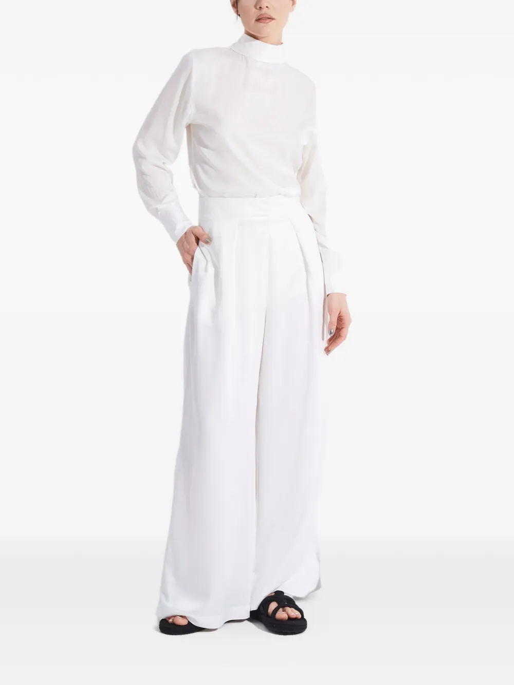 Tessitura High waist broek Wit
