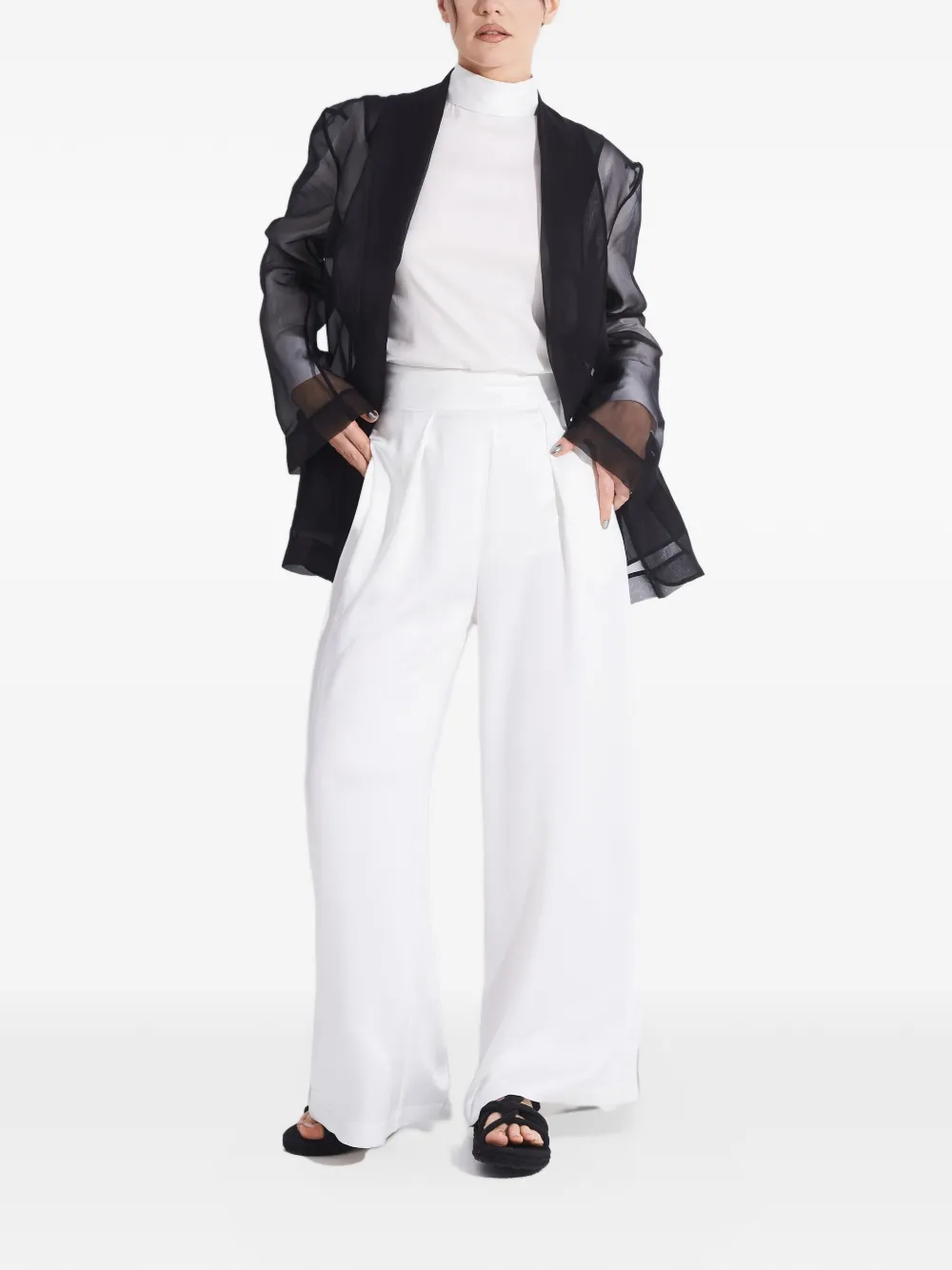 Tessitura High waist broek Wit