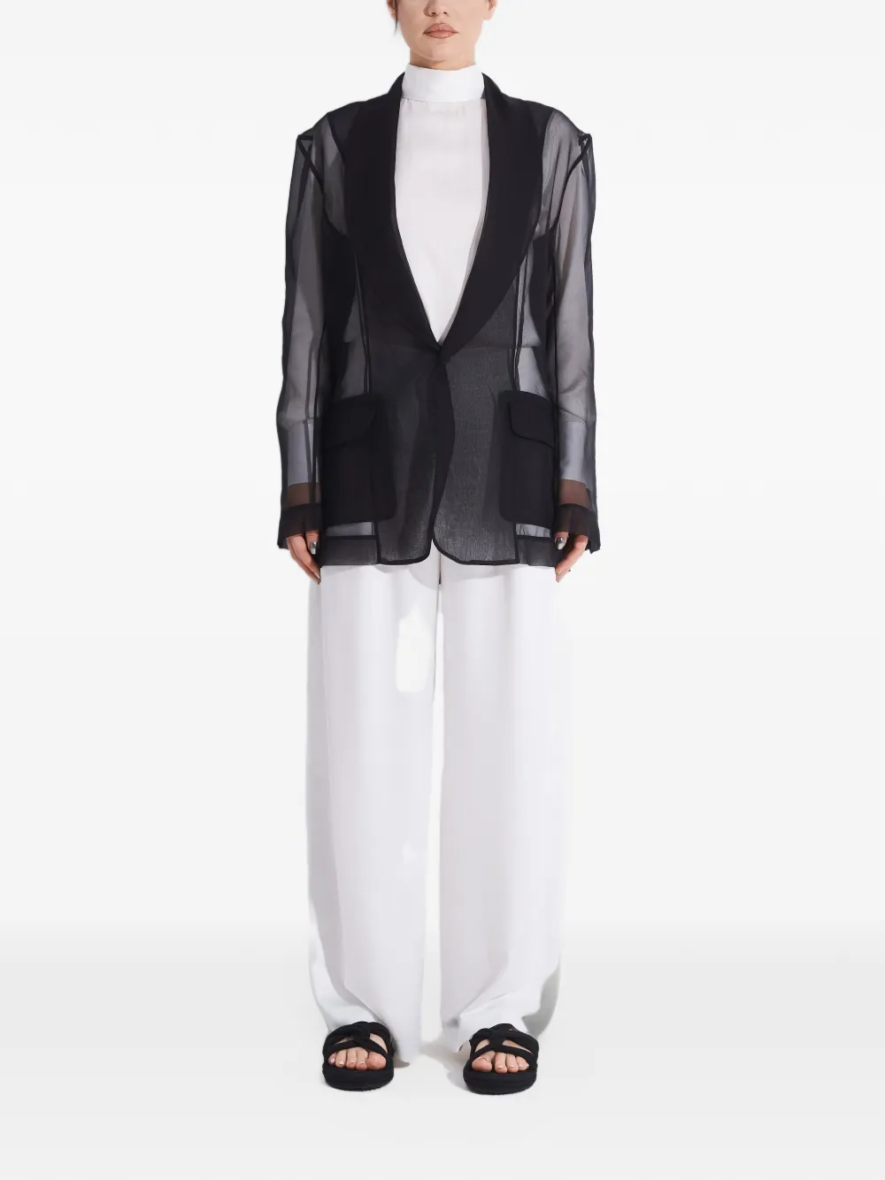 Tessitura High waist broek Wit