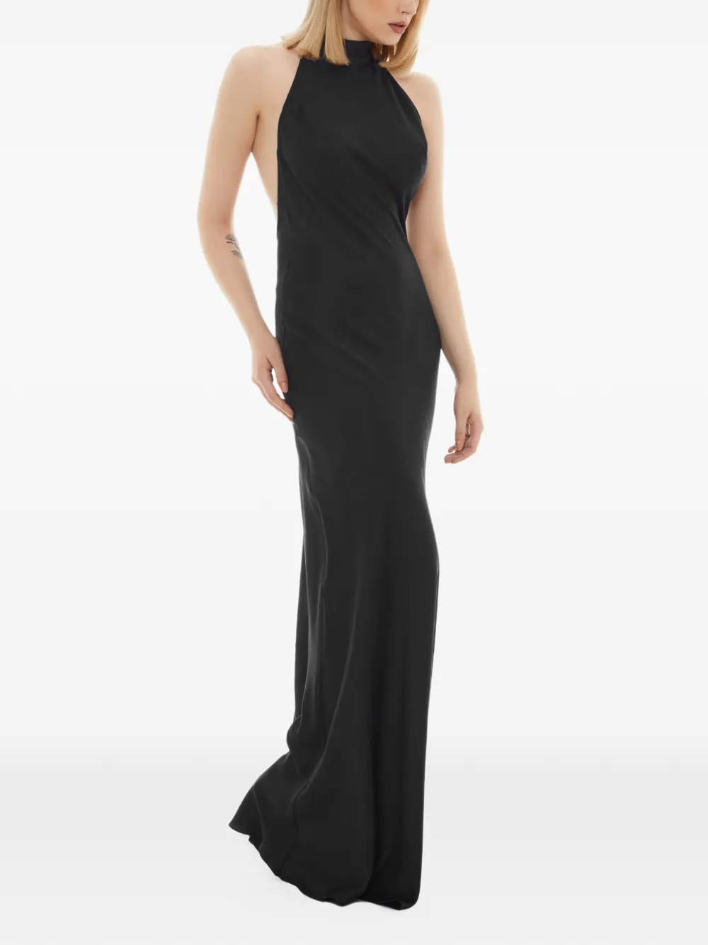 Tessitura halterneck maxi dress Zwart
