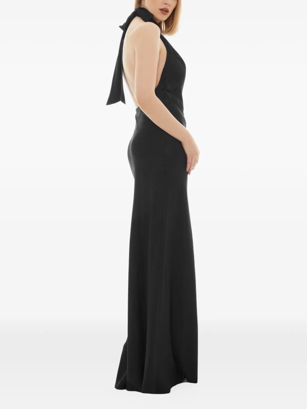 Tessitura halterneck maxi dress Zwart