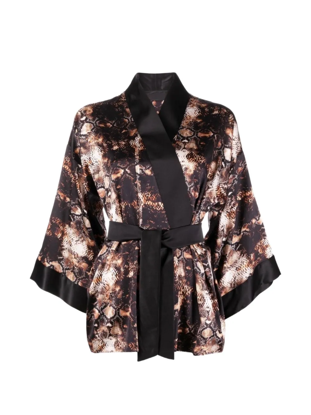 Tessitura Body Couture Blusa con stampa serpente - Marrone