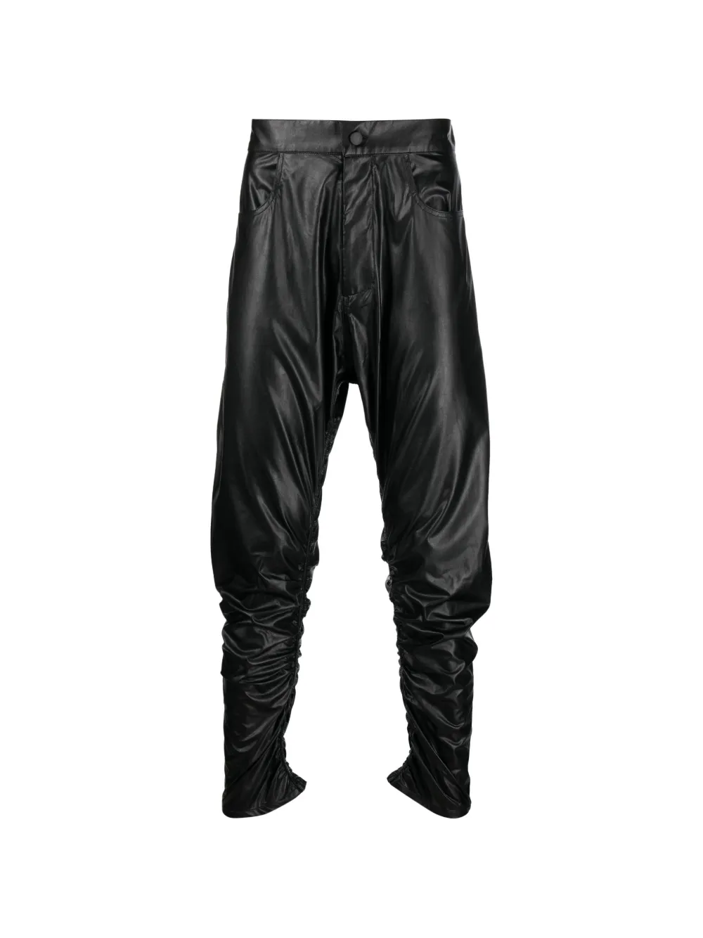 Tessitura Body Couture leather-effect drop-crotch trousers