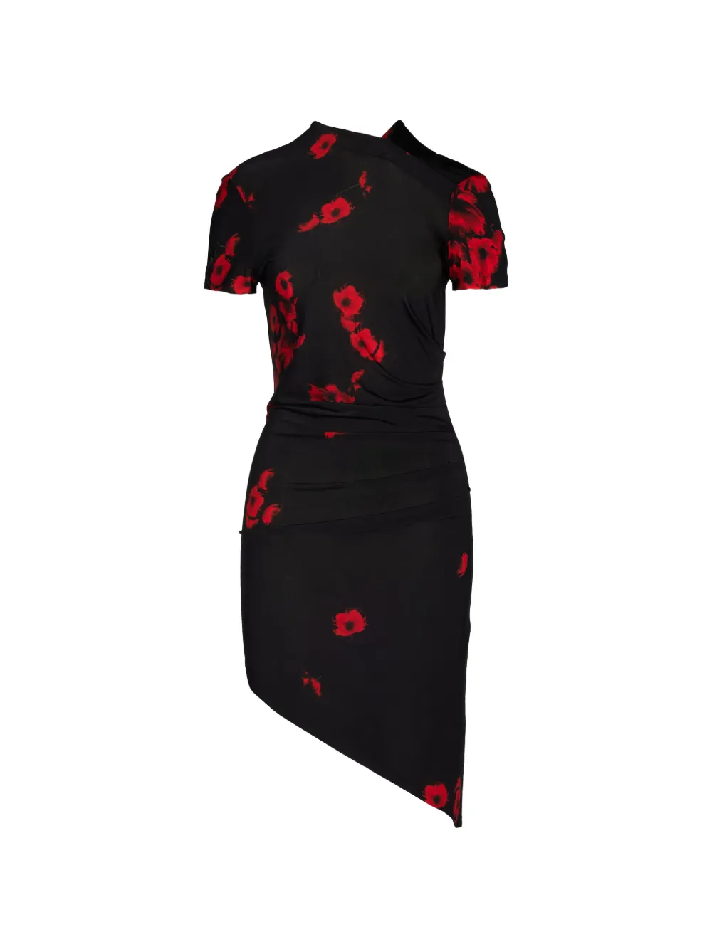Tessitura Poppies floral-print asymmetric mini dress