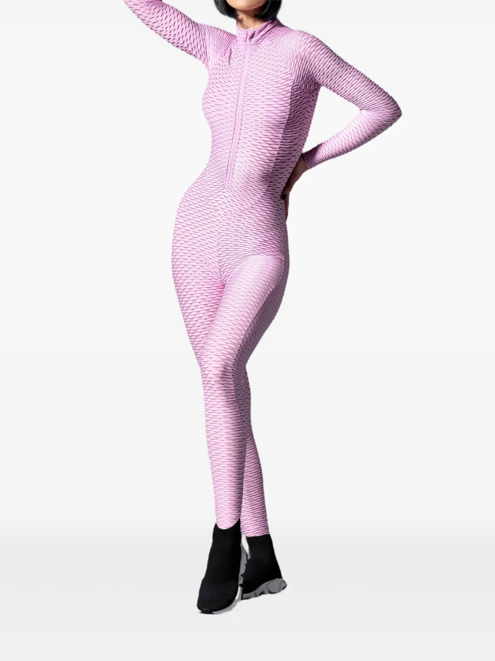 Tessitura Performance jumpsuit met 3D-effect Roze
