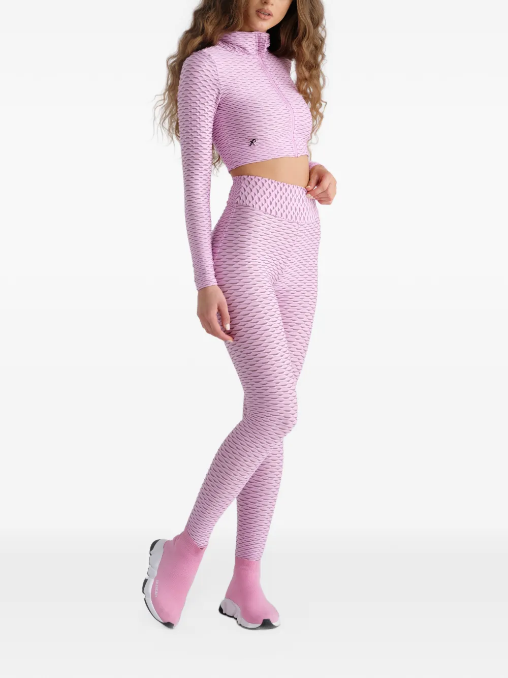 Tessitura Legging met honingraat-textuur Roze