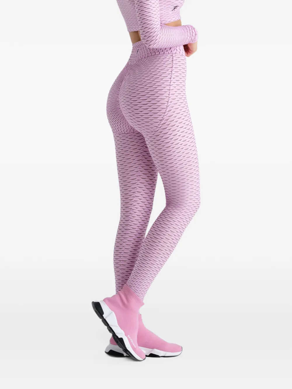Tessitura Legging met honingraat-textuur Roze