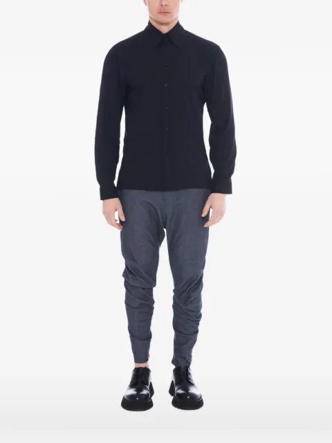 Tessitura button-fastening long-sleeve shirt