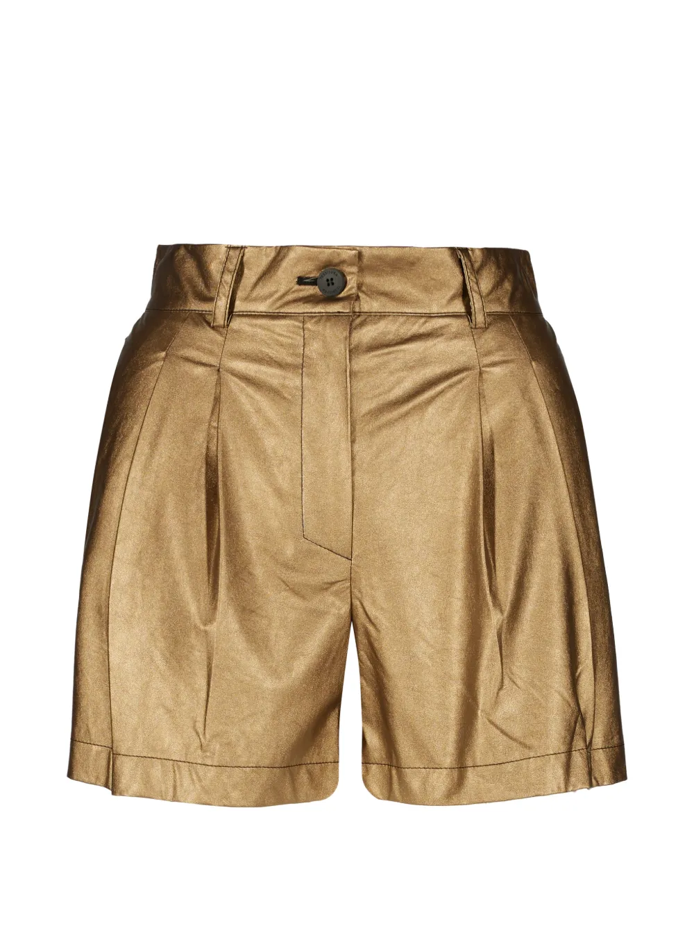 Tessitura Body Couture Shorts sartoriali con effetto metallizzato - Oro