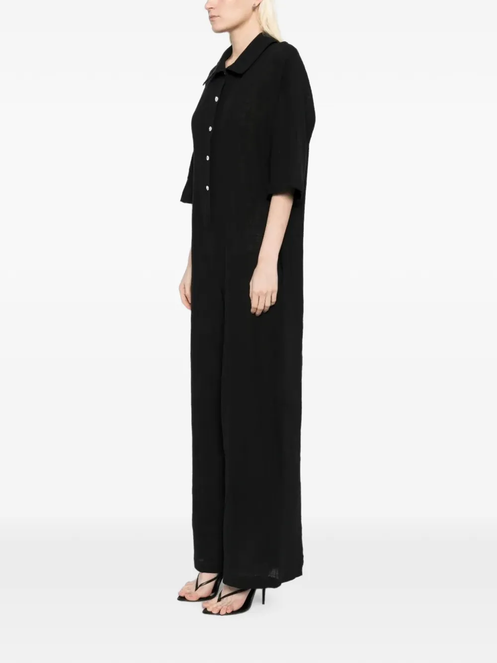 Tessitura oversized jumpsuit Zwart