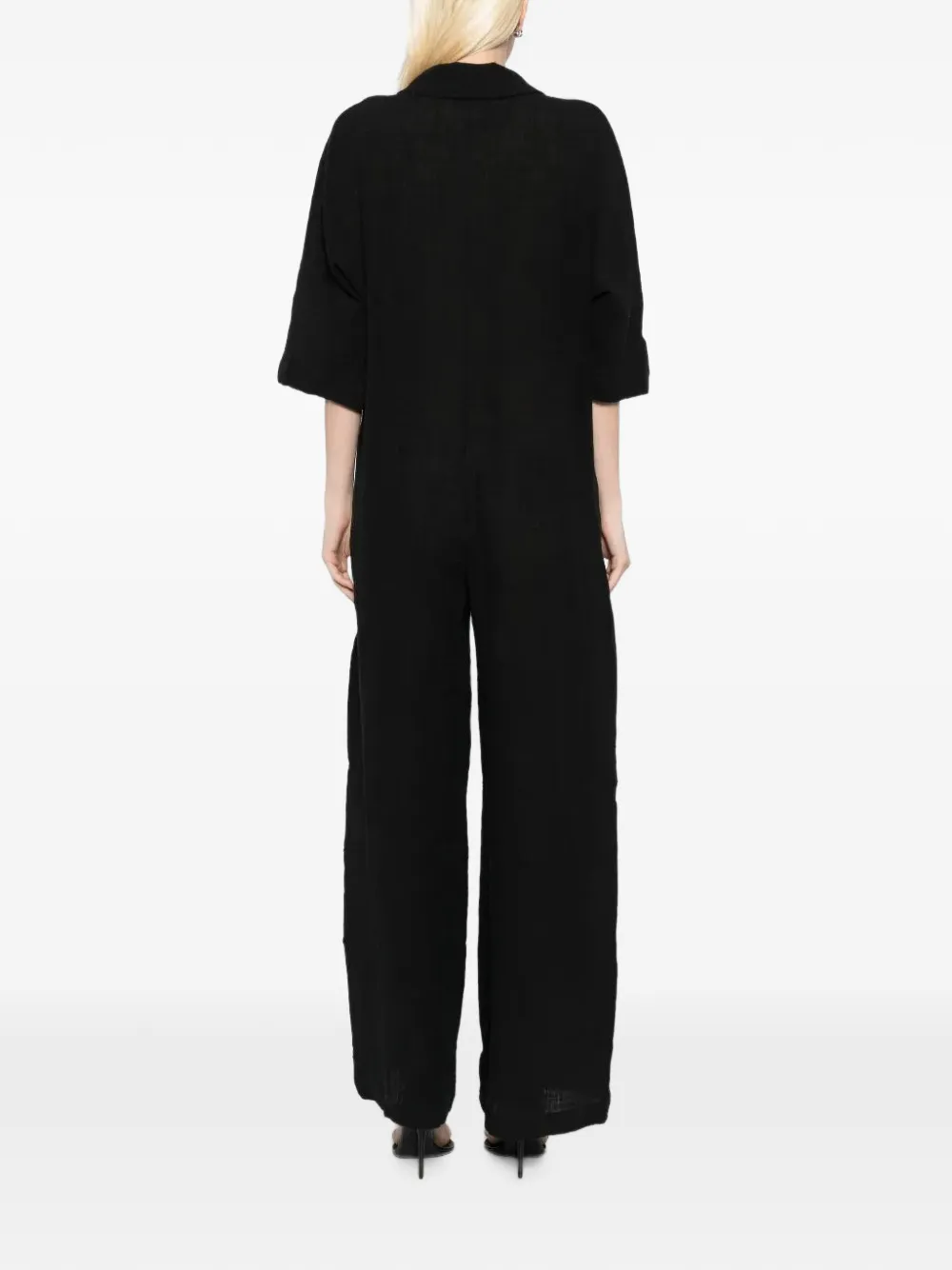 Tessitura oversized jumpsuit Zwart