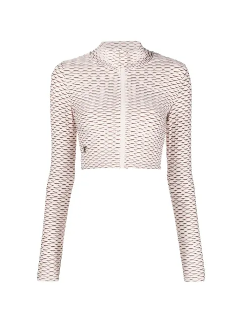 Tessitura 3D-textured cropped performance top