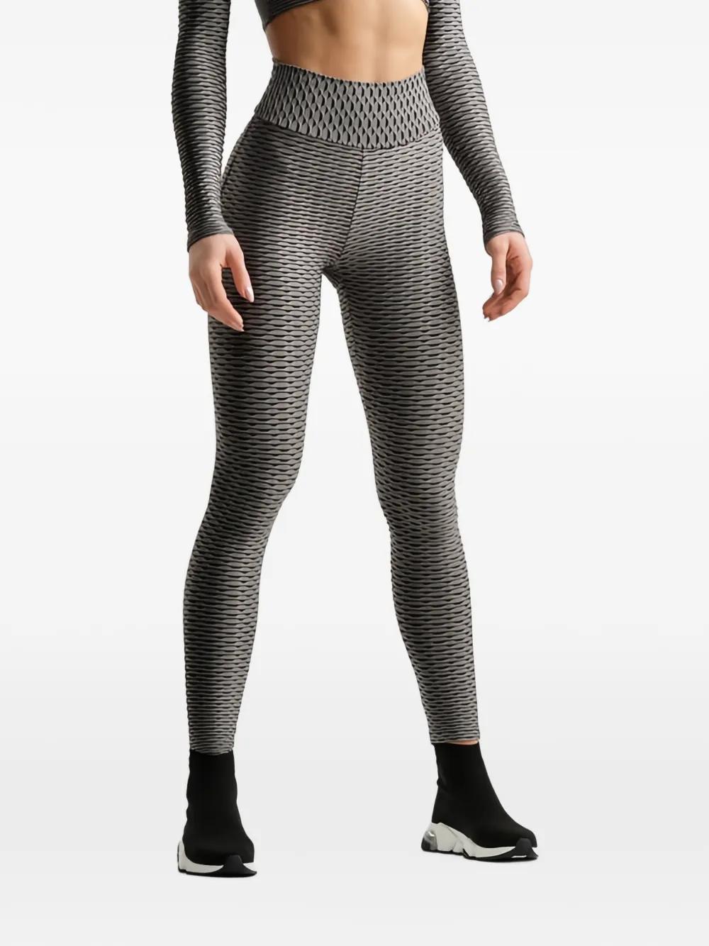 Tessitura 3D legging met textuur Grijs